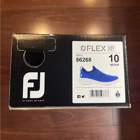 FootJoy Flex XP Golf Shoes Spikeless Mens 10 Blue 56268 Slip-On New With Box - Picture 16 of 16